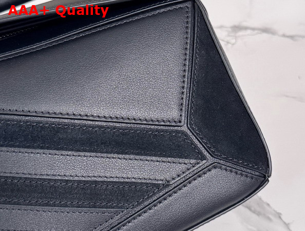 Loewe Puzzle Small Leather and Suede Top Handbag in Black Replica