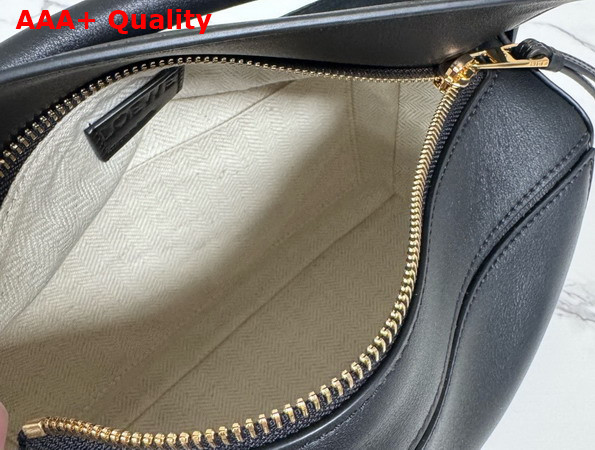 Loewe Puzzle Small Leather and Suede Top Handbag in Black Replica