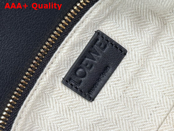 Loewe Puzzle Small Leather and Suede Top Handbag in Black Replica