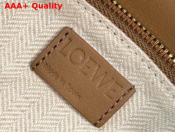 Loewe Puzzle Small Leather and Suede Top Handbag in Brown Replica