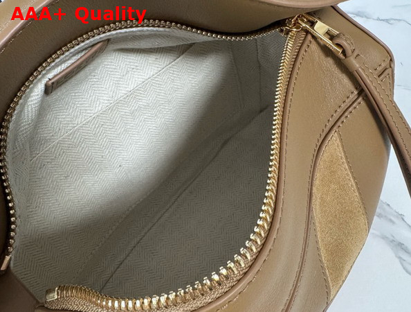 Loewe Puzzle Small Leather and Suede Top Handbag in Brown Replica