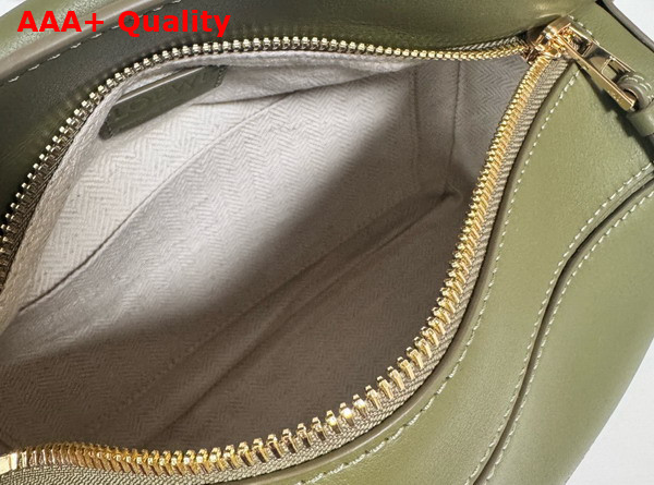 Loewe Puzzle Small Leather and Suede Top Handbag in Green and Brown Replica
