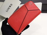 Loewe Puzzle Zip Around Wallet Coral Calf Leather For Sale