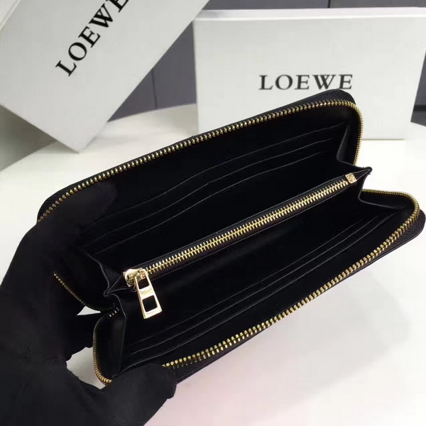 Loewe Puzzle Zip Around Wallet Coral Green Black Calf Leather For Sale