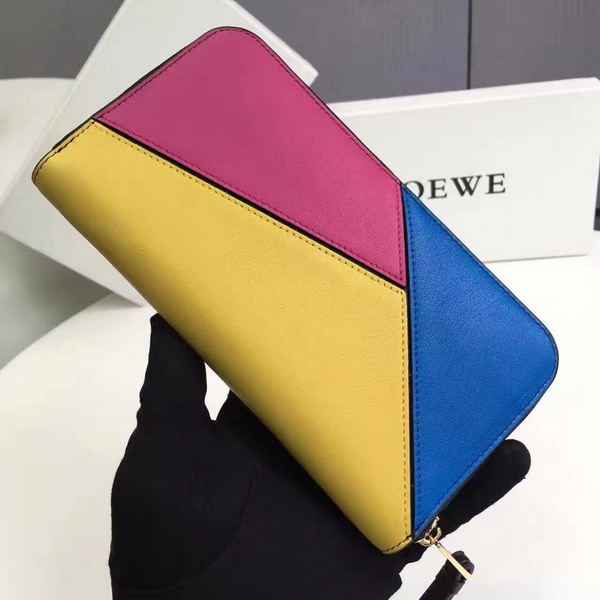 Loewe Puzzle Zip Around Wallet Multi Colour Calf Leather For Sale