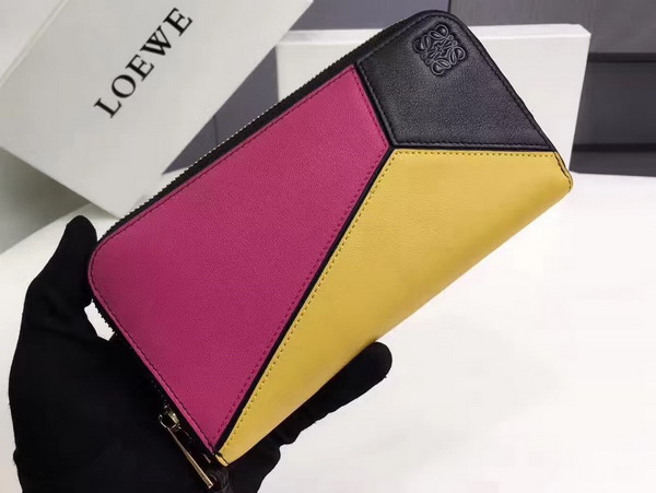 Loewe Puzzle Zip Around Wallet Multi Colour Calf Leather For Sale