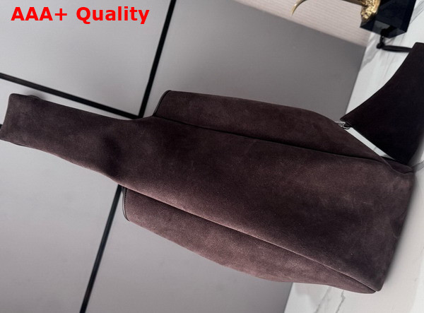 Loewe Roomy Hobo in Suede Calfskin Dark Brown Replica