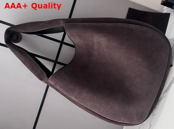 Loewe Roomy Hobo in Suede Calfskin Dark Brown Replica