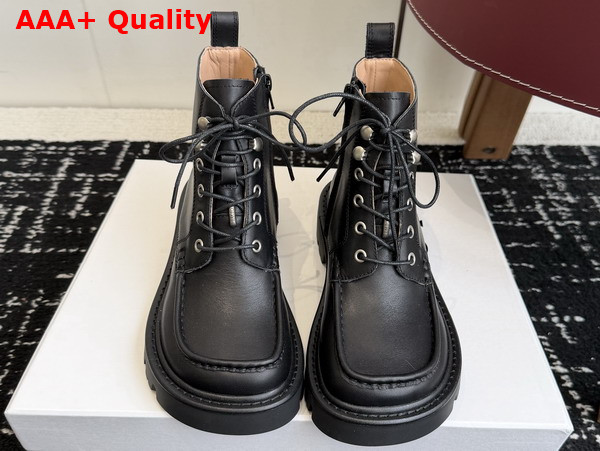 Loewe Sierra Combat Ankle Boot in Black Calfskin Replica