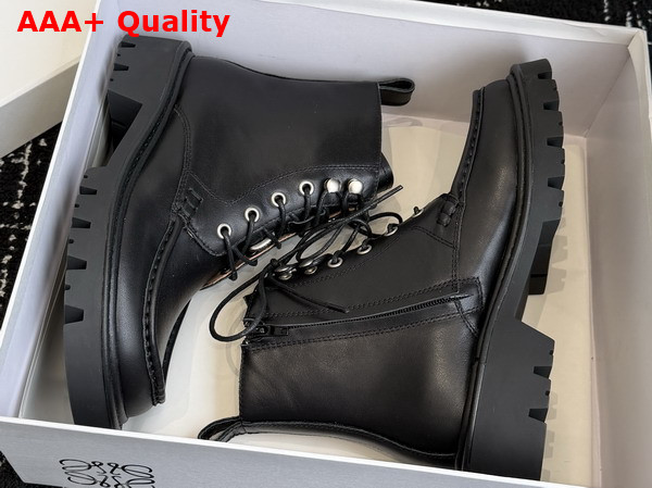 Loewe Sierra Combat Ankle Boot in Black Calfskin Replica