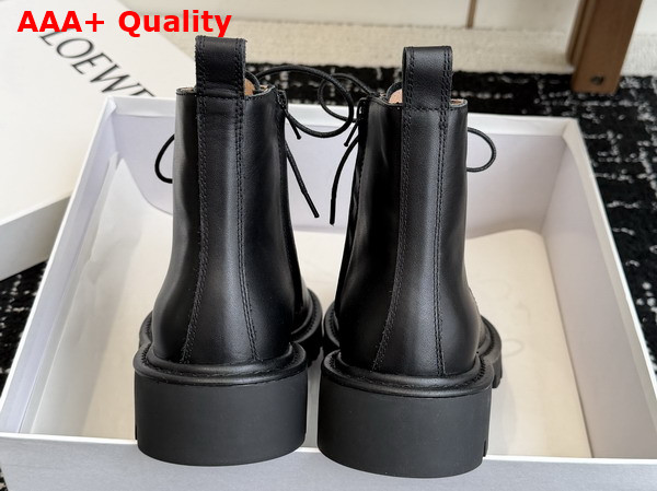 Loewe Sierra Combat Ankle Boot in Black Calfskin Replica