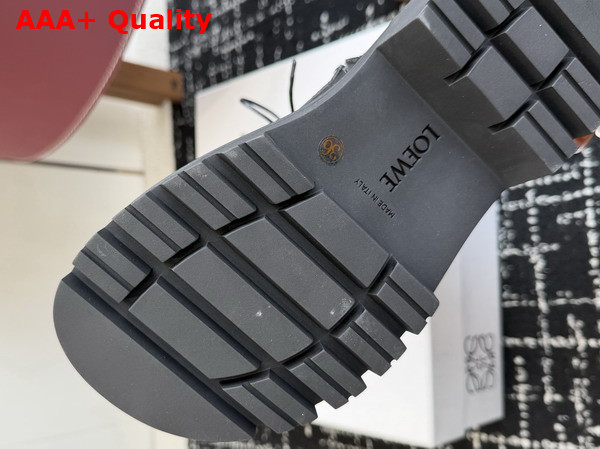 Loewe Sierra Combat Ankle Boot in Black Calfskin Replica