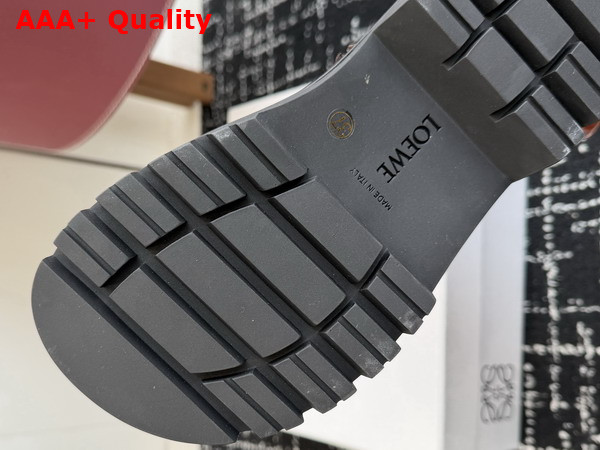 Loewe Sierra Combat Ankle Boot in Dark Brown Brushed Off Calfskin Replica