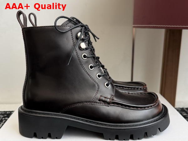 Loewe Sierra Combat Ankle Boot in Dark Brown Brushed Off Calfskin Replica