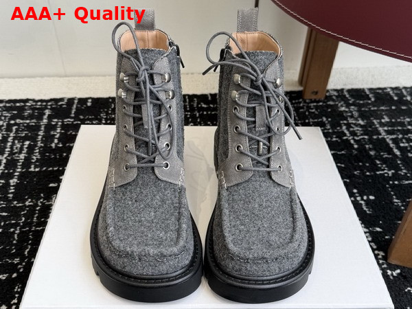 Loewe Sierra Combat Ankle Boot in Grey Flannel Replica