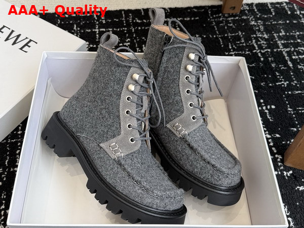 Loewe Sierra Combat Ankle Boot in Grey Flannel Replica
