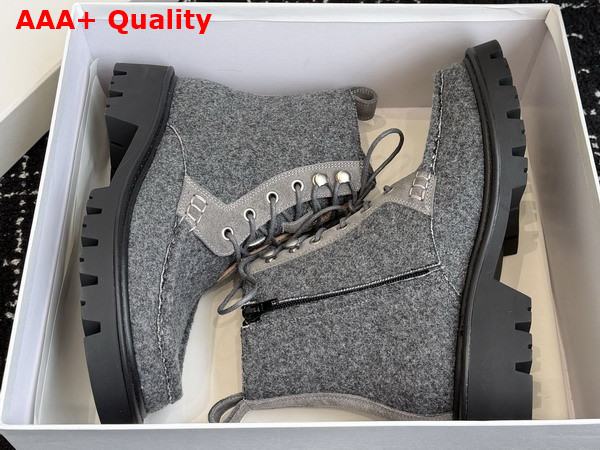 Loewe Sierra Combat Ankle Boot in Grey Flannel Replica