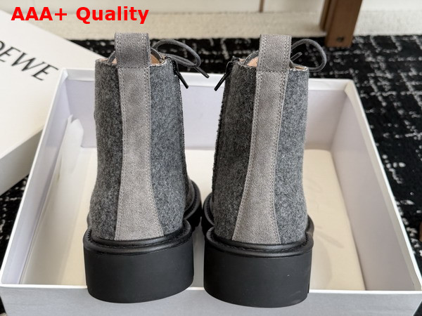Loewe Sierra Combat Ankle Boot in Grey Flannel Replica