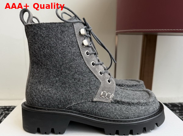 Loewe Sierra Combat Ankle Boot in Grey Flannel Replica