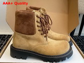 Loewe Sierra Combat Boot in Medium Tabacco Brown Suede Replica