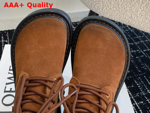 Loewe Sierra Combat Boot in Tobacco Suede Leather Replica