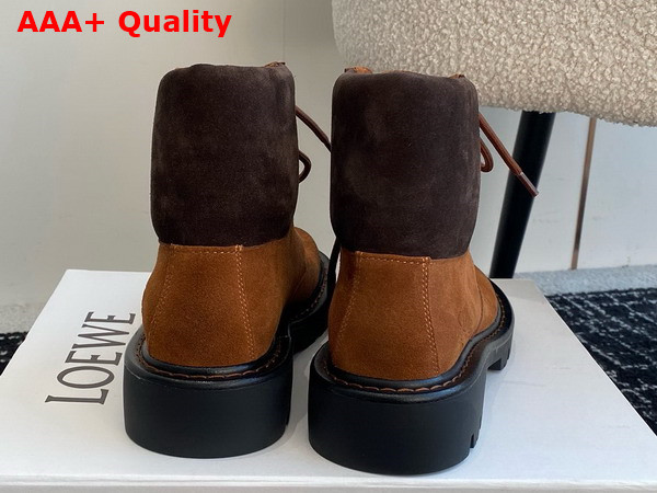 Loewe Sierra Combat Boot in Tobacco Suede Leather Replica