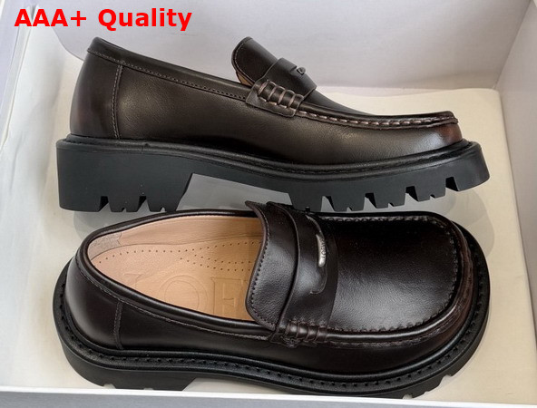 Loewe Sierra Loafer in Dark Brown Brushed Off Calfskin Replica