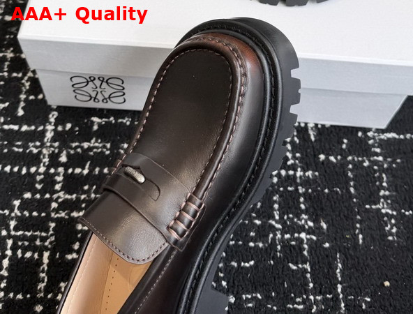 Loewe Sierra Loafer in Dark Brown Brushed Off Calfskin Replica