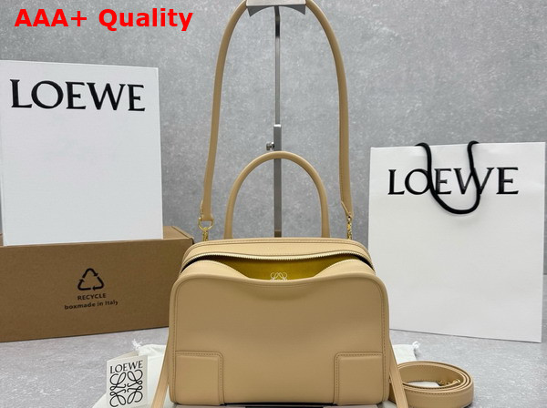 Loewe Small Amazona 180 Bag in Soft Calfskin Silk Beige and Mustard Replica