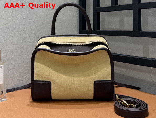 Loewe Small Amazona 180 Bag in Suede Oro Chocolate Replica