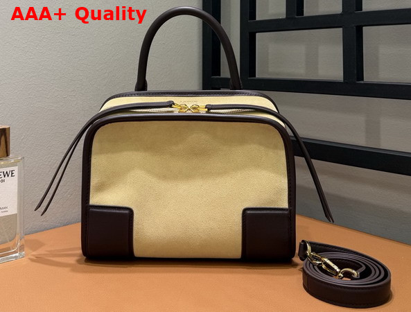 Loewe Small Amazona 180 Bag in Suede Oro Chocolate Replica