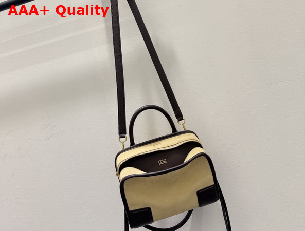 Loewe Small Amazona 180 Bag in Suede Oro Chocolate Replica