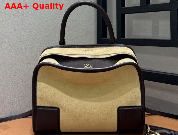 Loewe Small Amazona 180 Bag in Suede Oro Chocolate Replica