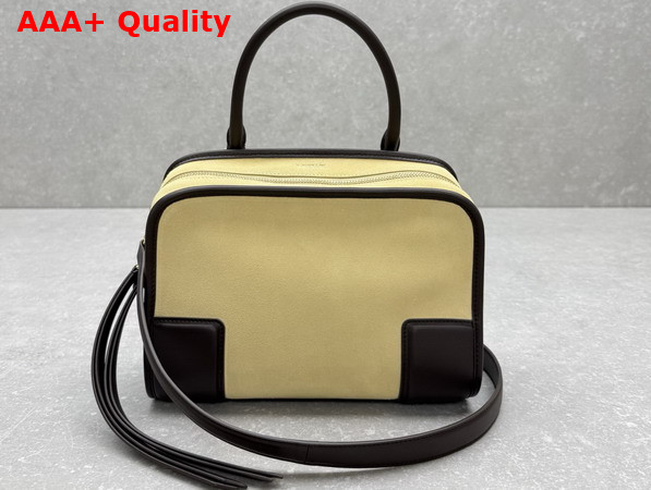 Loewe Small Amazona 180 Bag in Suede Oro and Chocolate Replica