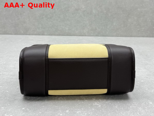 Loewe Small Amazona 180 Bag in Suede Oro and Chocolate Replica