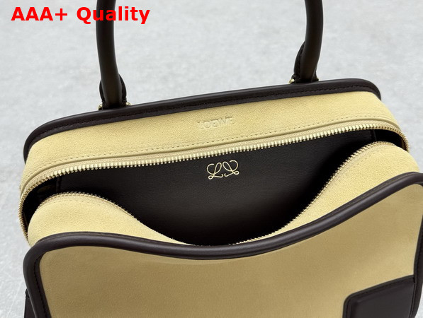 Loewe Small Amazona 180 Bag in Suede Oro and Chocolate Replica