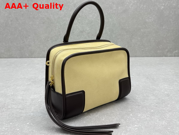 Loewe Small Amazona 180 Bag in Suede Oro and Chocolate Replica