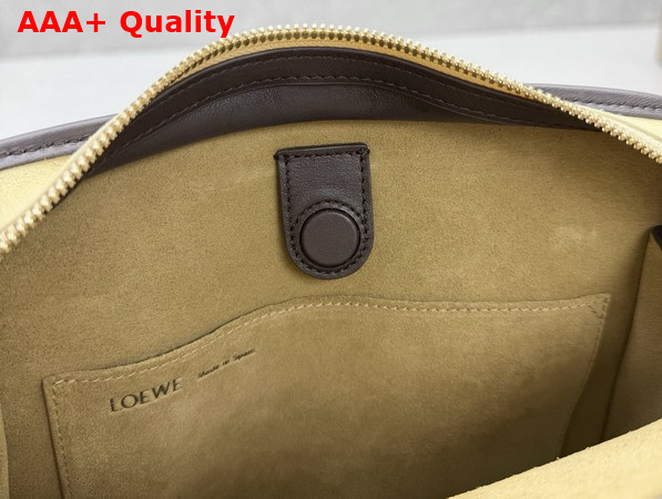 Loewe Small Amazona 180 Bag in Suede Oro and Chocolate Replica