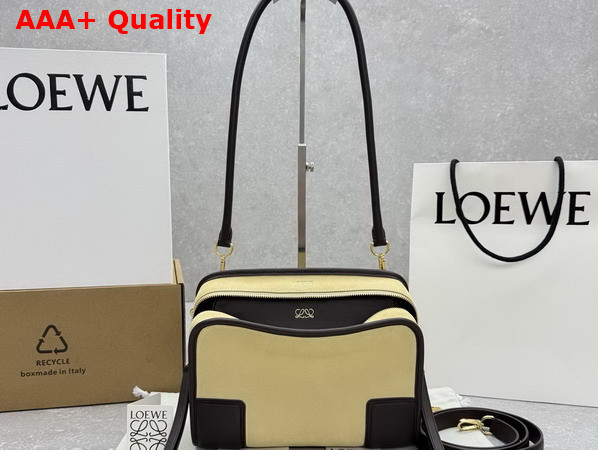 Loewe Small Amazona 180 Bag in Suede Oro and Chocolate Replica