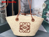 Loewe Small Anagram Basket Bag in Iraca Palm and Calfskin Natural Tan Replica