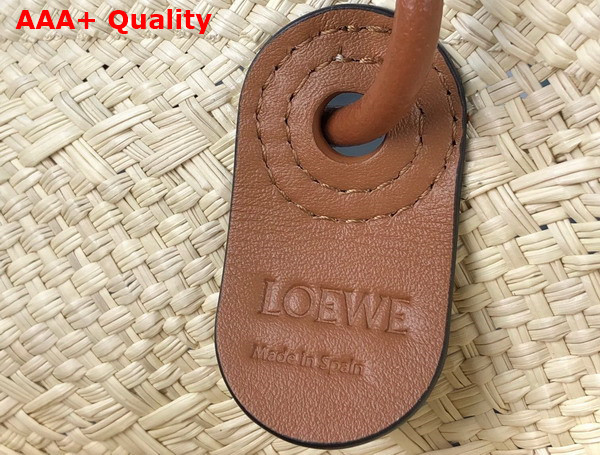 Loewe Small Anagram Basket Bag in Iraca Palm and Calfskin Natural Tan Replica