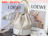 Loewe Small Balloon Bag in Anagram Jacquard and Calfskin Ecru and Tan Replica