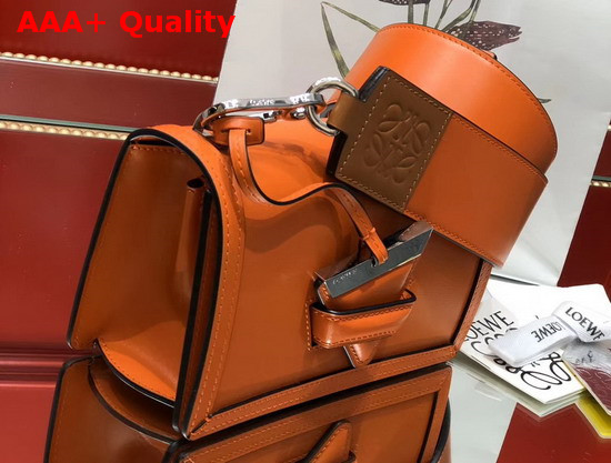 Loewe Small Barcelona Bag in Orange Boxcalf Replica