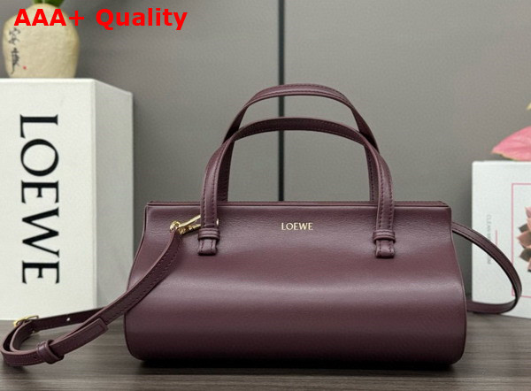 Loewe Small Clasp Bag in Burgundy Calfskin Replica
