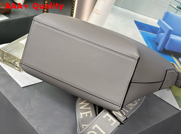 Loewe Small Cubi Crossbody Bag in Asphalt Grey Supple Smooth Calfskin and Jacquard Replica