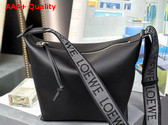 Loewe Small Cubi Crossbody Bag in Black Supple Smooth Calfskin and Jacquard Replica