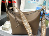 Loewe Small Cubi Crossbody Bag in Olive Supple Smooth Calfskin and Jacquard Replica