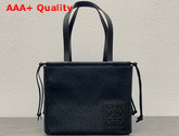 Loewe Small Cushion Tote in Anagram Jacquard and Calfskin Anthracite Black Replica
