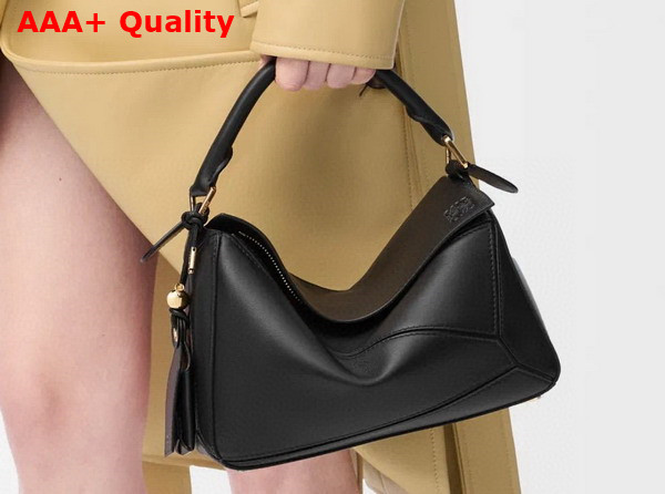 Loewe Small Featherlight Puzzle Bag in Black Nappa Lambskin Replica