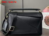 Loewe Small Featherlight Puzzle Bag in Black Nappa Lambskin Replica